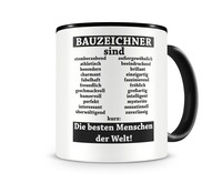 Tasse mit dem Motiv Bauzeichner sind Tasse Modellnummer  schwarz/schwarz