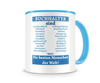 Tasse mit dem Motiv Buchhalter sind Tasse Modellnummer  hellblau/hellblau
