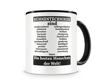 Tasse mit dem Motiv Bhnentechniker sind Tasse Modellnummer  schwarz/schwarz