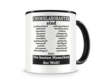 Tasse mit dem Motiv Chemielaboranten sind Tasse Modellnummer  schwarz/schwarz