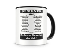 Tasse mit dem Motiv Designer sind Tasse Modellnummer  schwarz/schwarz