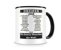 Tasse mit dem Motiv Dreher sind Tasse Modellnummer  schwarz/schwarz