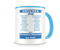 Tasse mit dem Motiv Drucker sind Tasse Modellnummer  hellblau/hellblau