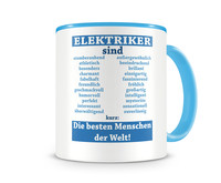 Tasse mit dem Motiv Elektriker sind Tasse Modellnummer  hellblau/hellblau