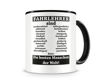 Tasse mit dem Motiv Fahrlehrer sind Tasse Modellnummer  schwarz/schwarz