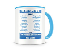 Tasse mit dem Motiv Fleischer sind Tasse Modellnummer  hellblau/hellblau