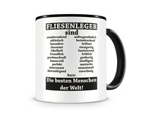 Tasse mit dem Motiv Fliesenleger sind Tasse Modellnummer  schwarz/schwarz