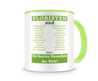 Tasse mit dem Motiv Floristen sind Tasse Modellnummer   grün/grün