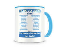 Tasse mit dem Motiv Fluglotsen sind Tasse Modellnummer  hellblau/hellblau