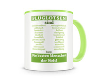 Tasse mit dem Motiv Fluglotsen sind Tasse Modellnummer  gr�n/gr�n