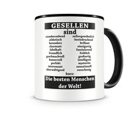 Tasse mit dem Motiv Gesellen sind Tasse Modellnummer  schwarz/schwarz