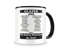 Tasse mit dem Motiv Glaser sind Tasse Modellnummer  schwarz/schwarz