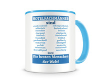 Tasse mit dem Motiv Hotelfachmnner sind Tasse Modellnummer  hellblau/hellblau