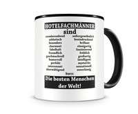 Tasse mit dem Motiv Hotelfachmnner sind Tasse Modellnummer  schwarz/schwarz