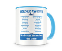 Tasse mit dem Motiv Informatiker sind Tasse Modellnummer  hellblau/hellblau