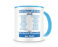 Tasse mit dem Motiv Installateure sind Tasse Modellnummer  hellblau/hellblau