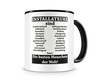 Tasse mit dem Motiv Installateure sind Tasse Modellnummer  schwarz/schwarz