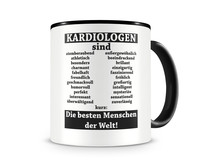 Tasse mit dem Motiv Kardiologen sind Tasse Modellnummer  schwarz/schwarz