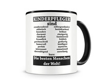 Tasse mit dem Motiv Kinderpfleger sind Tasse Modellnummer  schwarz/schwarz