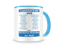 Tasse mit dem Motiv Lageristen sind Tasse Modellnummer  hellblau/hellblau
