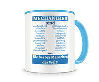 Tasse mit dem Motiv Mechaniker sind Tasse Modellnummer  hellblau/hellblau