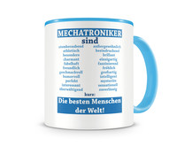 Tasse mit dem Motiv Mechatroniker sind Tasse Modellnummer  hellblau/hellblau