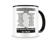 Tasse mit dem Motiv Mediengestalter sind Tasse Modellnummer  schwarz/schwarz