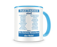 Tasse mit dem Motiv Paketfahrer sind Tasse Modellnummer  hellblau/hellblau