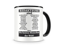 Tasse mit dem Motiv Redakteure sind Tasse Modellnummer  schwarz/schwarz