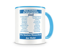 Tasse mit dem Motiv Rettungsschwimmer sind Tasse Modellnummer  hellblau/hellblau