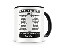 Tasse mit dem Motiv Sozialpdagogen sind Tasse Modellnummer  schwarz/schwarz