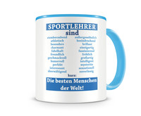 Tasse mit dem Motiv Sportlehrer sind Tasse Modellnummer  hellblau/hellblau