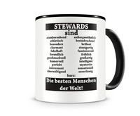 Tasse mit dem Motiv Stewards sind Tasse Modellnummer  schwarz/schwarz