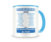 Tasse mit dem Motiv Stuckateure sind Tasse Modellnummer  hellblau/hellblau