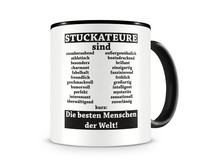 Tasse mit dem Motiv Stuckateure sind Tasse Modellnummer  schwarz/schwarz