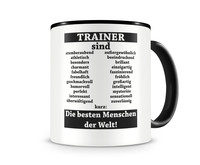 Tasse mit dem Motiv Trainer sind Tasse Modellnummer  schwarz/schwarz