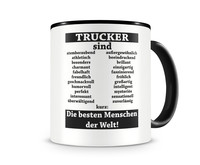 Tasse mit dem Motiv Trucker sind Tasse Modellnummer  schwarz/schwarz