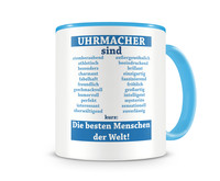 Tasse mit dem Motiv Uhrmacher sind Tasse Modellnummer  hellblau/hellblau