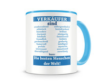 Tasse mit dem Motiv Verkufer sind Tasse Modellnummer  hellblau/hellblau