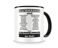 Tasse mit dem Motiv Wachmnner sind Tasse Modellnummer  schwarz/schwarz