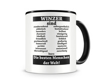 Tasse mit dem Motiv Winzer sind Tasse Modellnummer  schwarz/schwarz