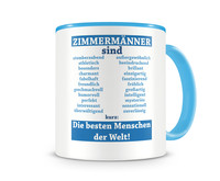 Tasse mit dem Motiv Zimmermnner sind Tasse Modellnummer  hellblau/hellblau