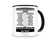 Tasse mit dem Motiv Zimmermnner sind Tasse Modellnummer  schwarz/schwarz