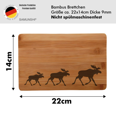 Frühstücksbrettchen mit Finnland Elch Karawane Gravur - Ansicht 2