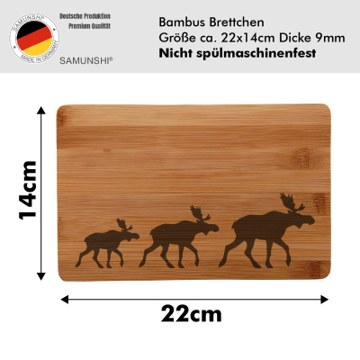 Frhstcksbrettchen mit Norwegen Elch Karawane Gravur - Ansicht 2