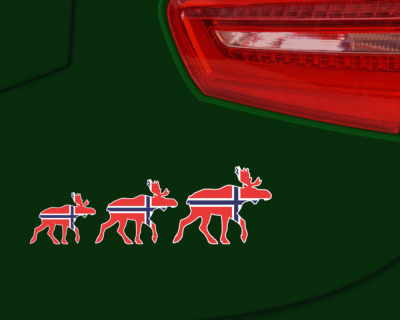 Elch Karawane Aufkleber in den Landesfarben von Norwegen - Ansicht 6