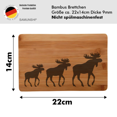 Frhstcksbrettchen mit Kanada Elch Karawane Gravur - Ansicht 2
