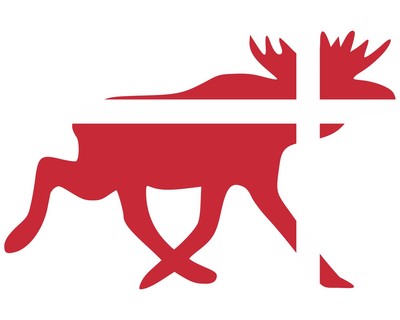 Elch Aufkleber in den Landesfarben von Dnemark - Ansicht 1