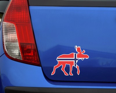Elch Aufkleber in den Landesfarben von Norwegen