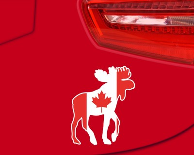 Elch Aufkleber in den Landesfarben von Kanada